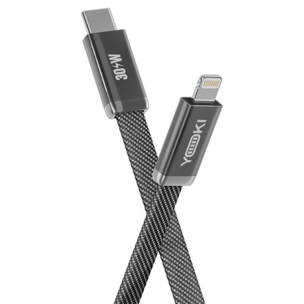 Фото - Кабель YOKI Type-C to iP 30W 1.2m Black (AI65 AIR)
